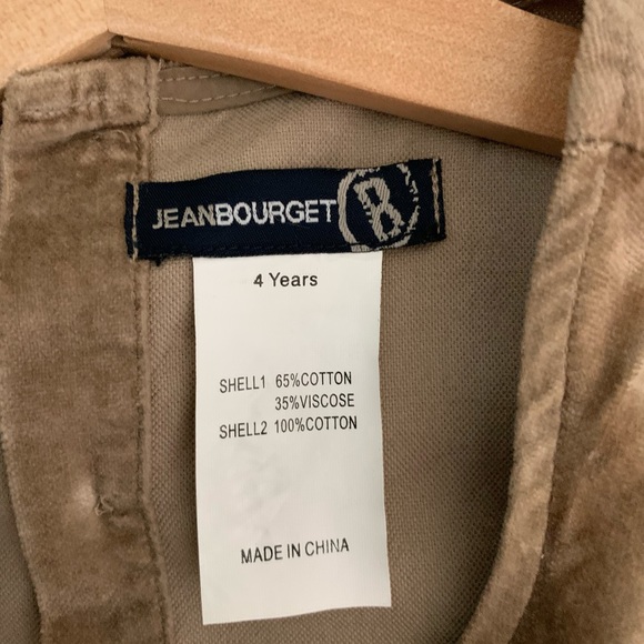Jean Bourget Size 4 Girls Velvet Dress Light Brown/Tan & Red - Picture 3 of 6